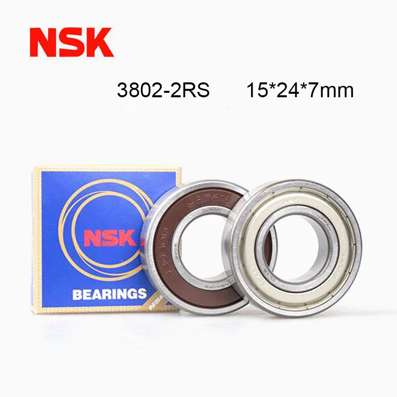 5Pcs Japan NSK 3802ZZ 3802-2RS High Speed Bearing 15x24x7 mm ABEC-7 Thin Section 3802 2RS Ball Bearings