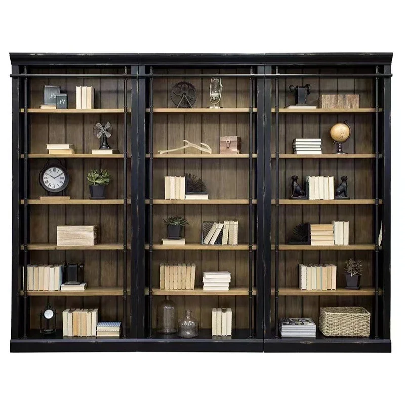 

Bookcase American solid wood bookcase with door bookcase European storage
