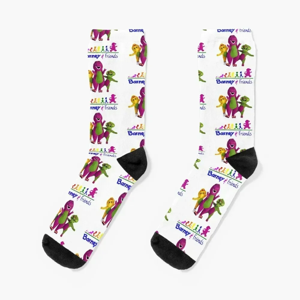 Barney the dinosaur and friends Socks men cotton high quality colored happy funny gift Socks For Women Men's