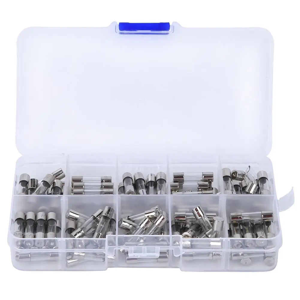 100PCS 10 Values Glass Assortment Electronics Accessories Box-Packed Power Control Equipment Set