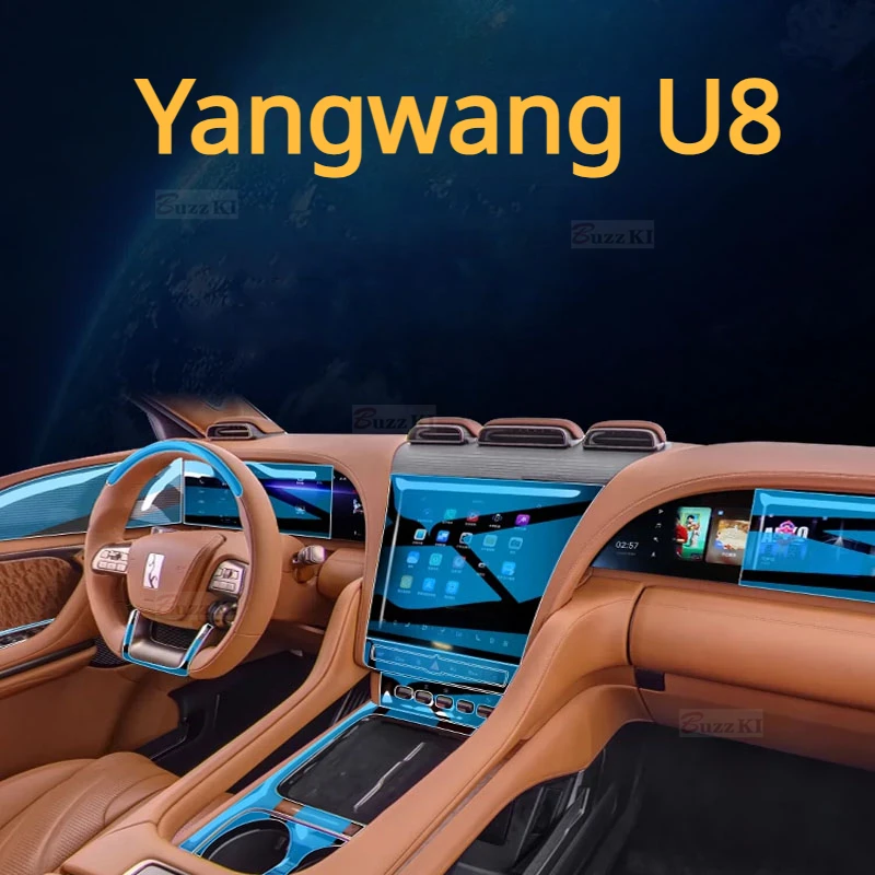 For BYD Yangwang U8 NAVIGATION Back Air Vent Central Control Car Film Interior Accessories TPU Transparent Protector Film Refit