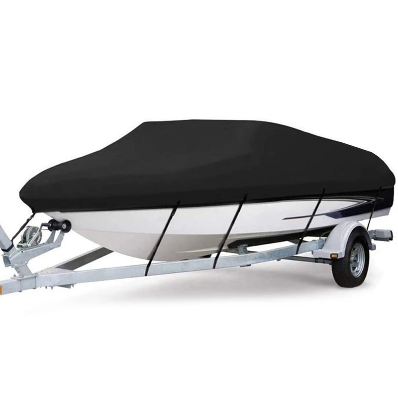 

14-16Ft Barco Boat Cover Anti-UV Waterproof Heavy Duty 210D Marine Trailerable Canvas Boat Accessories