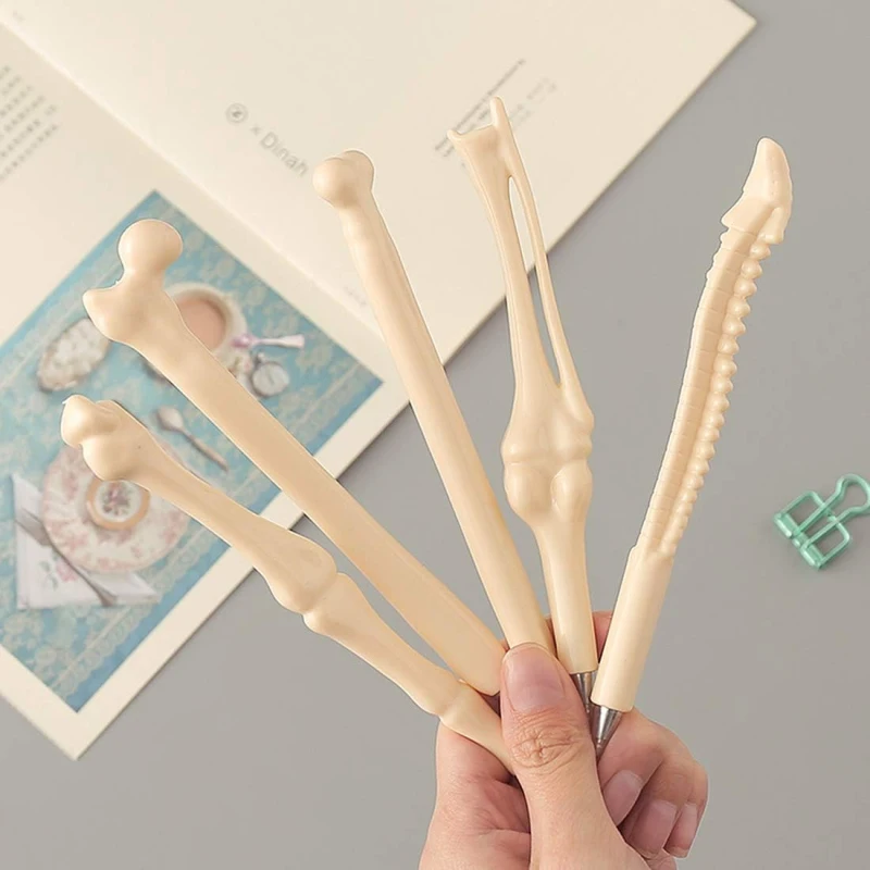 5 PCS Novelty Bone Shape Ballpoint Pens,Bone Model Pens Nurse Doctor Pens for Halloween,Thanksgiving,Christmas,New Year's Day