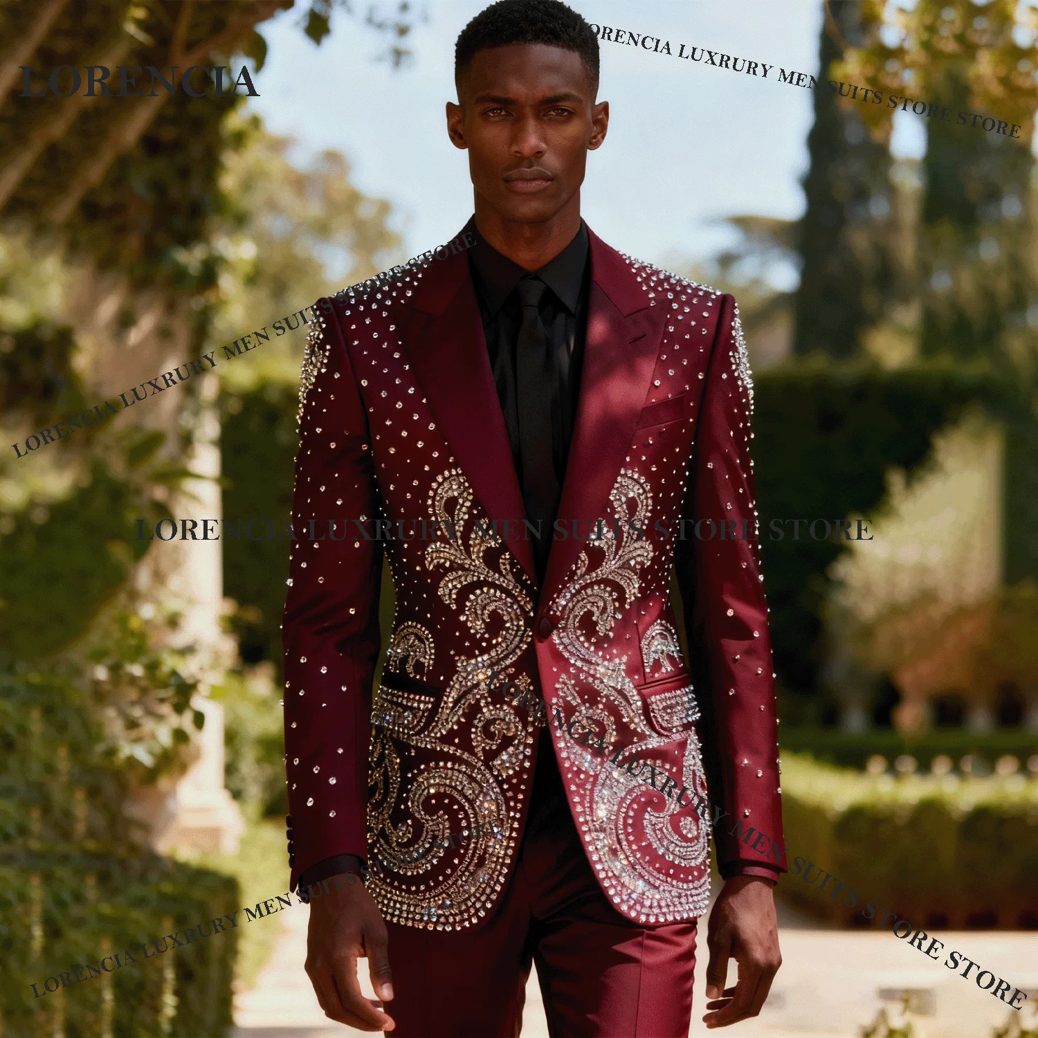 

Смокинги с бриллиантовым орнаментом по индивидуальному заказу, мужские свадебные костюмы с остроконечными лацканами, комплекты из 2 предметов, мужские квадратные пиджаки, женихи, trajes para hombre