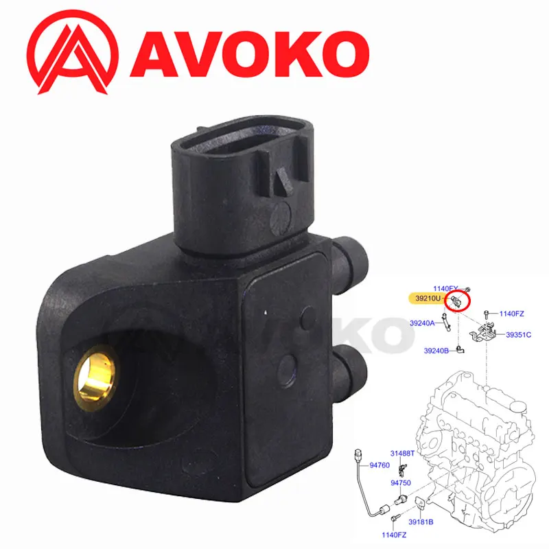 

Exhaust Pressure Sensor 39251-2A610 For Hyundai H-1 i20 i30 i40 ix35 Elantra Accent H350 Kona Tucson Santa Fé 39251-2A600