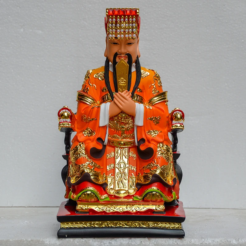 A set 2PCS HOME Temple Shrine TOP efficacious protection Gold plating YU HUANG Emperor QUEEN WANGMU niangniang FENG SHUI statue