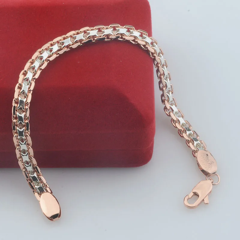 FJ 5MM 585 Rose White Gold Color Bracelet