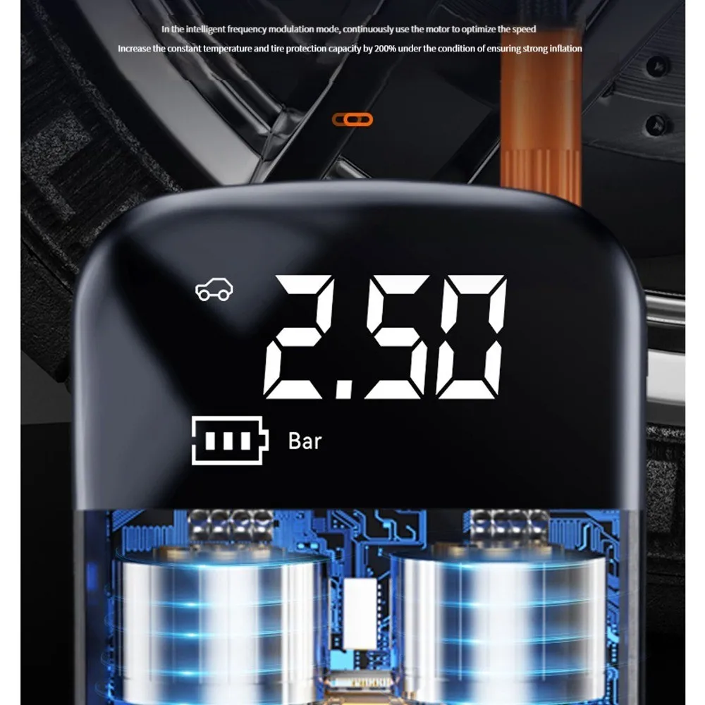 EAFC Auto Reifen Inflator Mini Luft Kompressor 12V 150PSI Tragbare Elektrische Luftpumpe Für Motorrad Fahrrad Reifen Luft Füllpumpe ﻿ – Detail 4