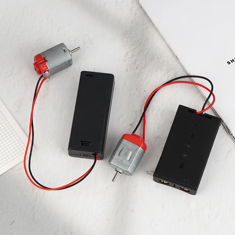 130 Motor Kit With 2x Battery Storage Case And Switch 16500 RPM Mini Student DIY Electronic Motor Circuit Models Kit