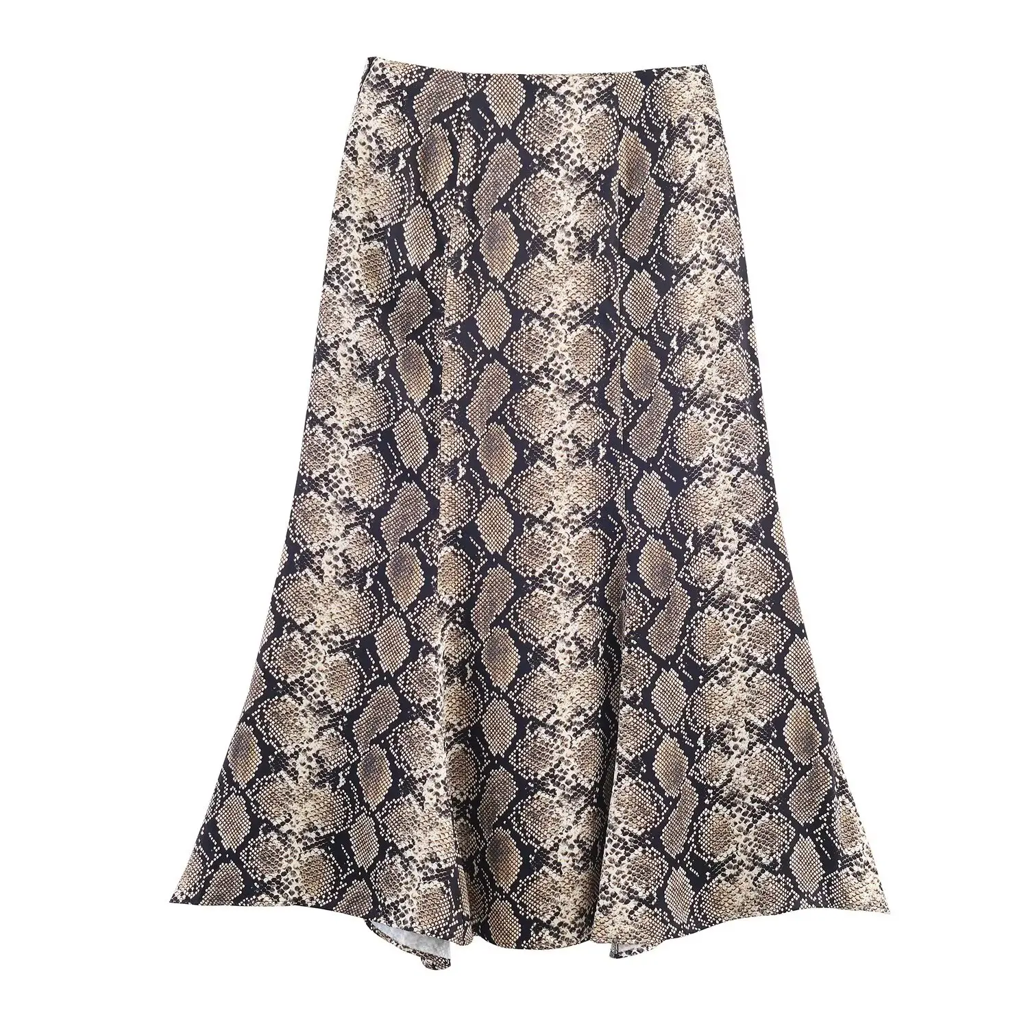 2025 New Women's Midi Dress Animal Print Elegant and Fashionable Satin-Like Texture Versatile and Easy to Style