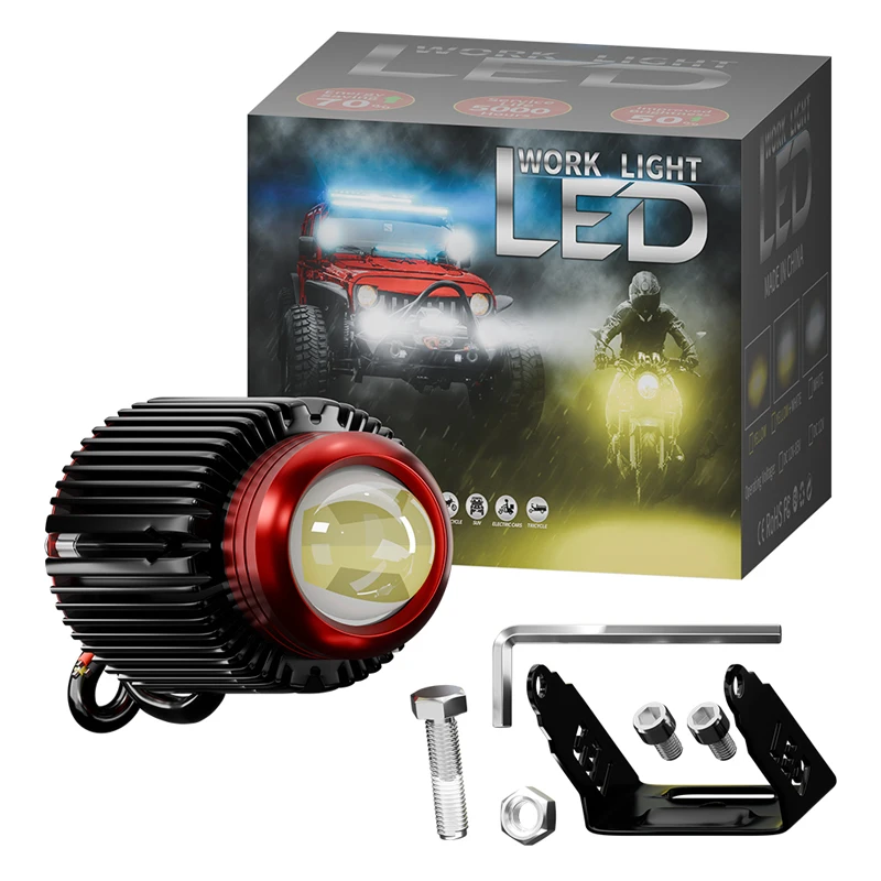 

Motorcycle LED spotlight headlight Dual Color Waterproof Mini Driving Light fog lamp Motorcycle Accessories light External light