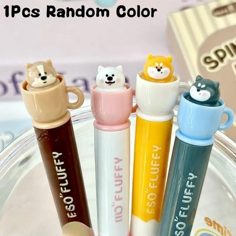 1Pcs Cute Teacup Dog Gel Pens 0.5mm Quick-Dry Writing Pens Creative Rotating Puppy Pen Student Stationery Office School Supplie