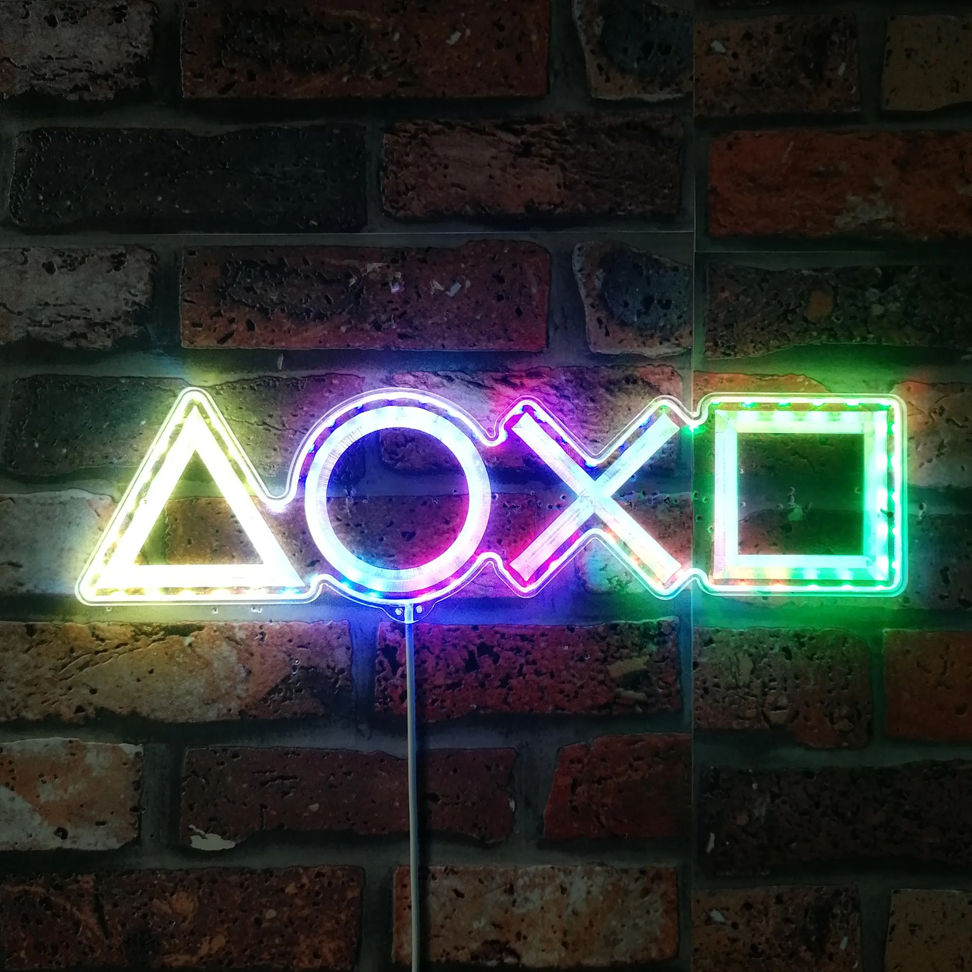 Video Game Icons Neon RGB Edge Lit LED Sign, Game Room Decor, Gaming Night Light