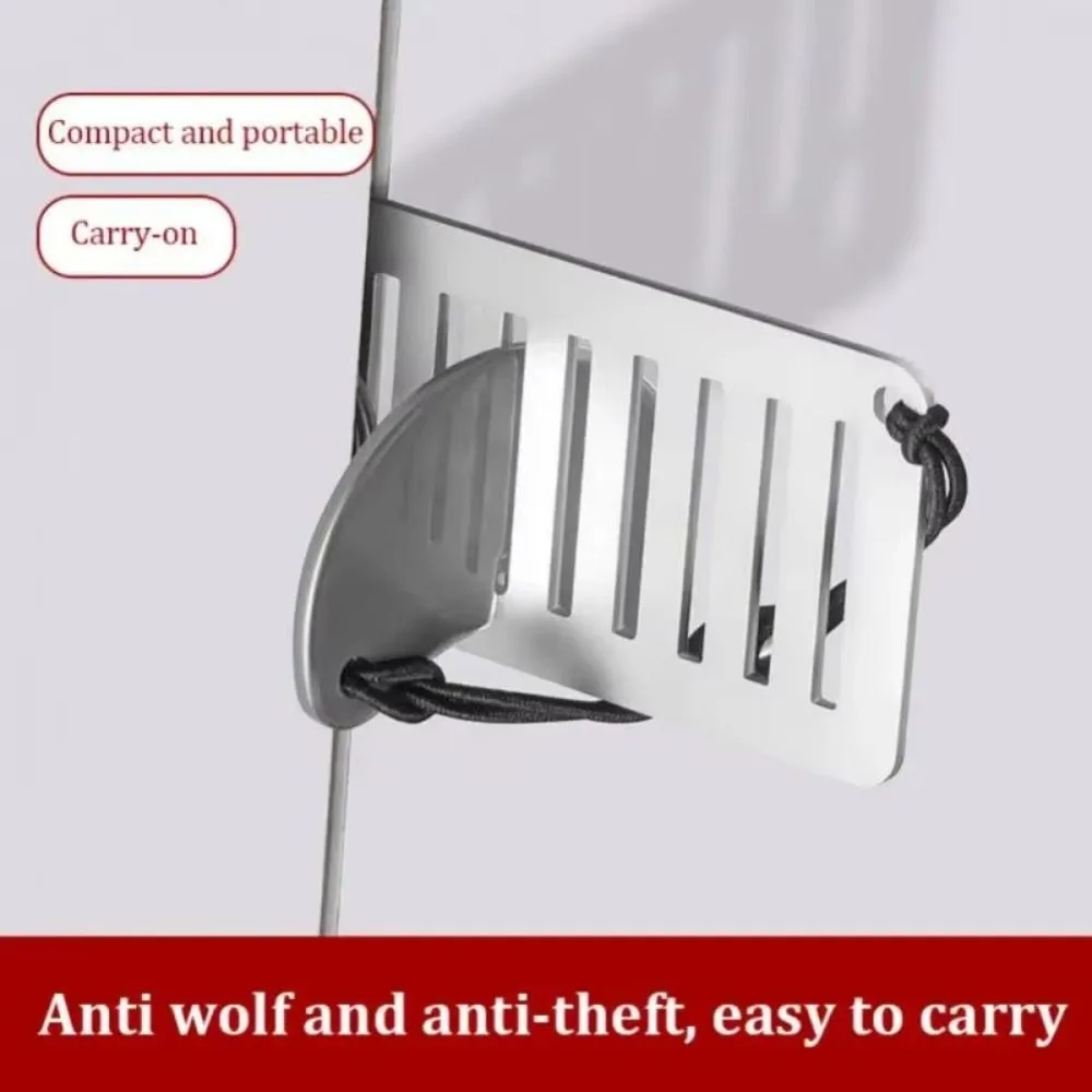 Portable Safety Door Blocker Anti-theft 8cm Door Lock Stopper Easy Installation Stainless Steel Hotel Door Jammer Hotel