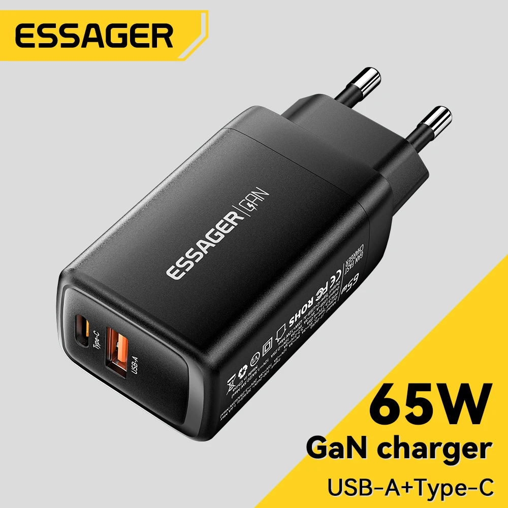 

Зарядное устройство Essager с USB-портом, 65 Вт, qc 4,0, PD3.0