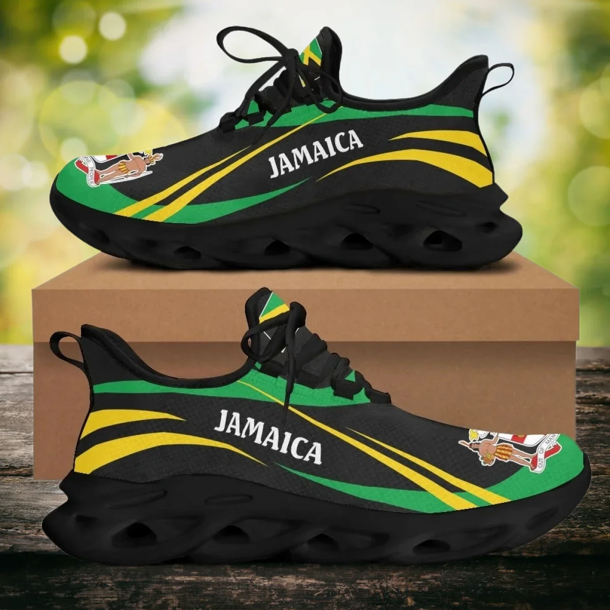 Jamaica Flag Shoes for Men 2023 Blade Running Casual Sneaker Breathable Footwear Custom Design Trainer Male Zapatos Para Hombres