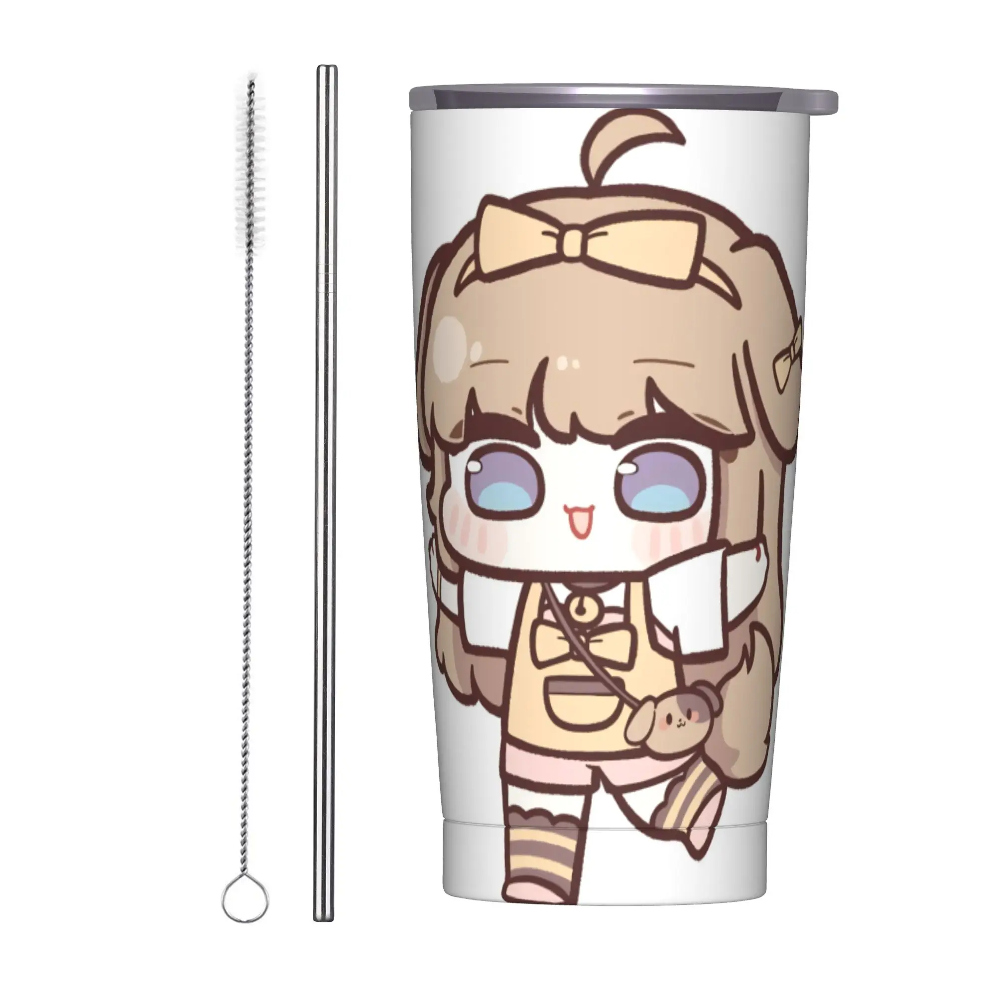 Trickcal C-Chibi Go Games Insulated Tumbler with Straws  Vacuum Coffee Mugs Office Home Hot Cold Drinks Cup 20oz