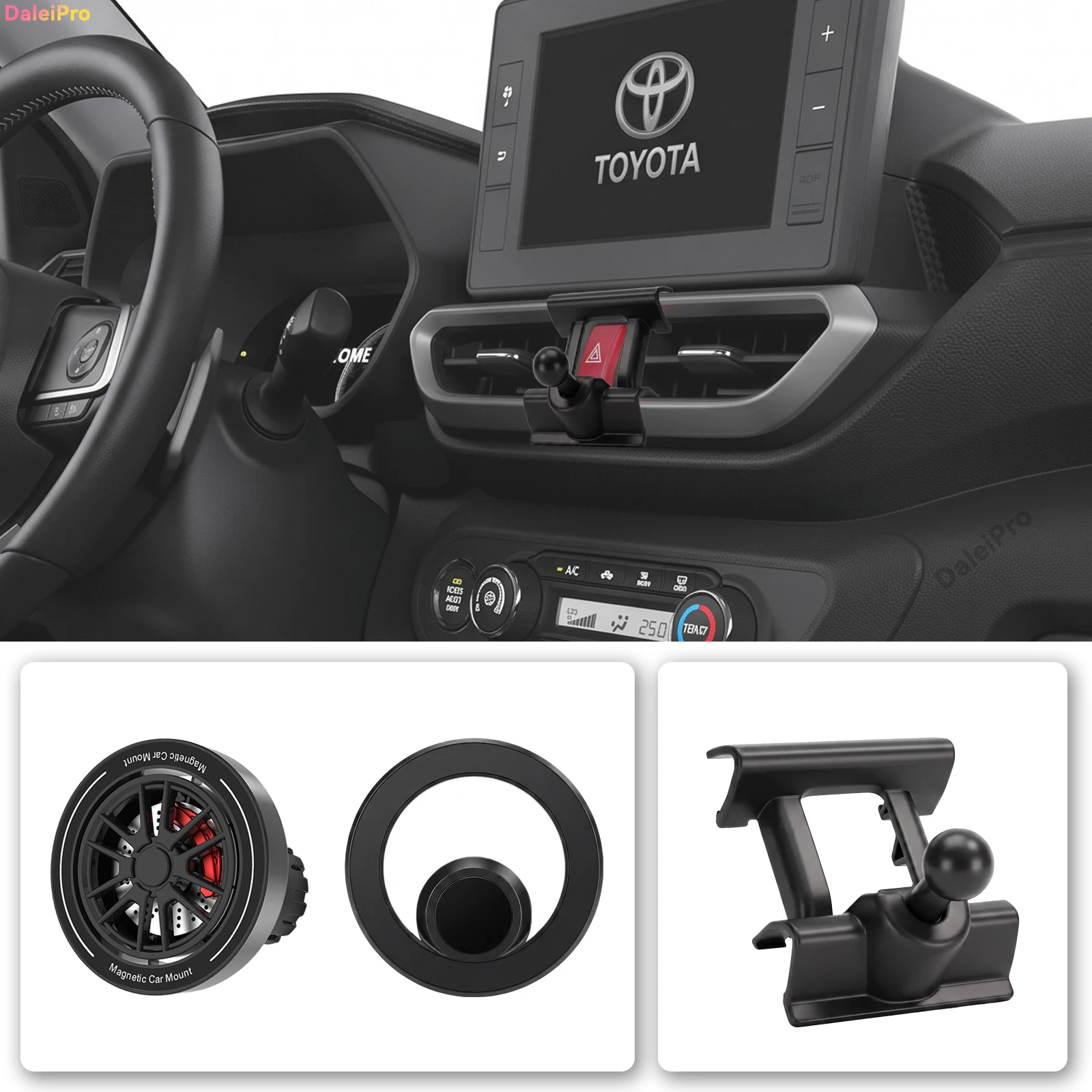 Maßgefertigte Handyhalterung für Toyota Raize 2021 2022-2025 2026 Magnetische Handyhalterung mit Luftstrom-Kühlung 360 ° Drehbare Telefonhalterungsbasis – Detail 1