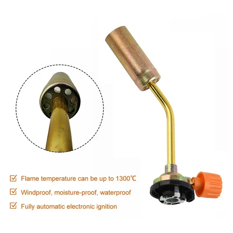 Butane Gas Torch Blow Torch Lighter-Flame Burner Torch BBQ Welding Kitchen Baking Windproof Moistureproof Waterproof Adjustable