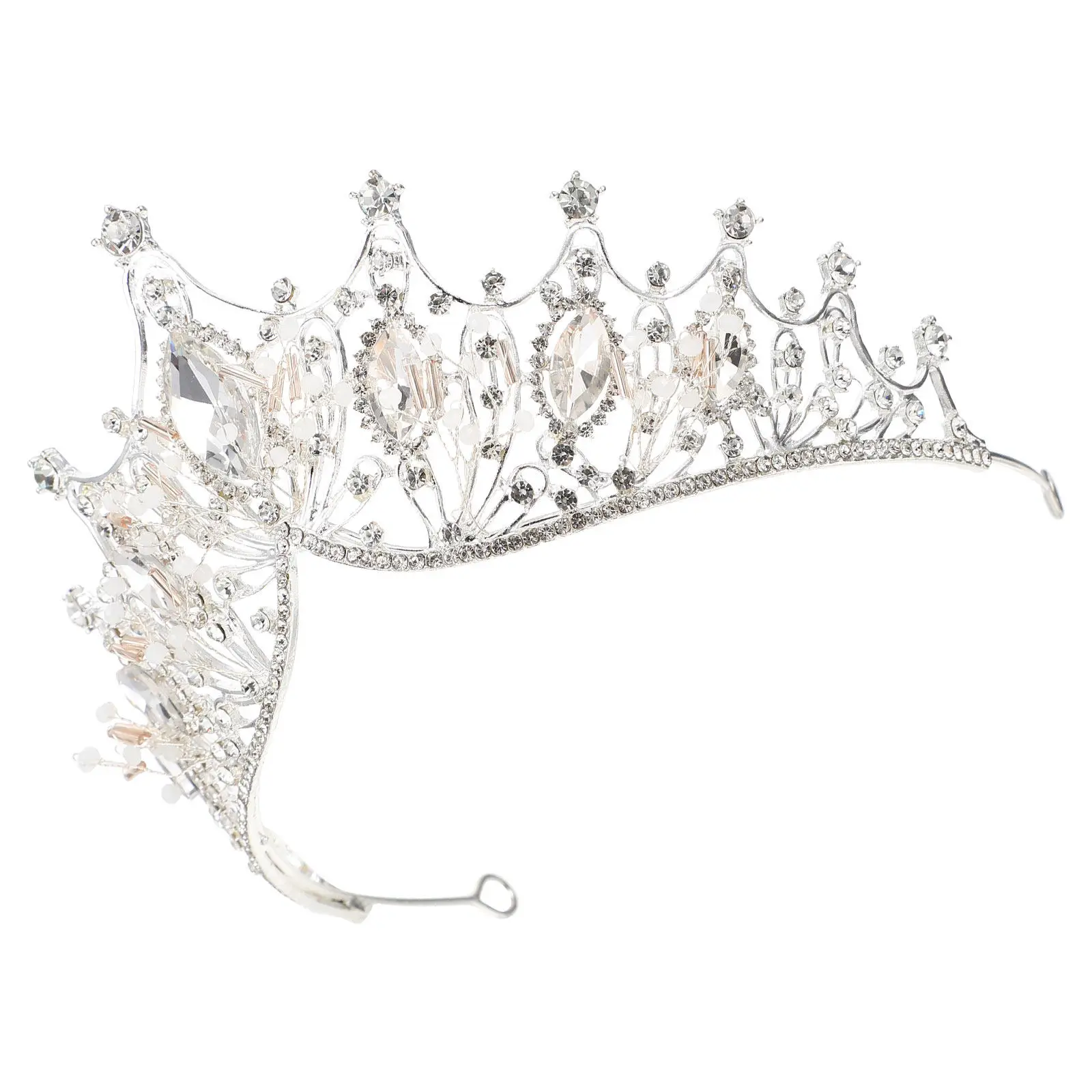 

Chic Rhinestone Alloy Crown Headband for Women Elegant Bridal Wedding Prom Party Pageant Birthday Photography Prop Tiaras