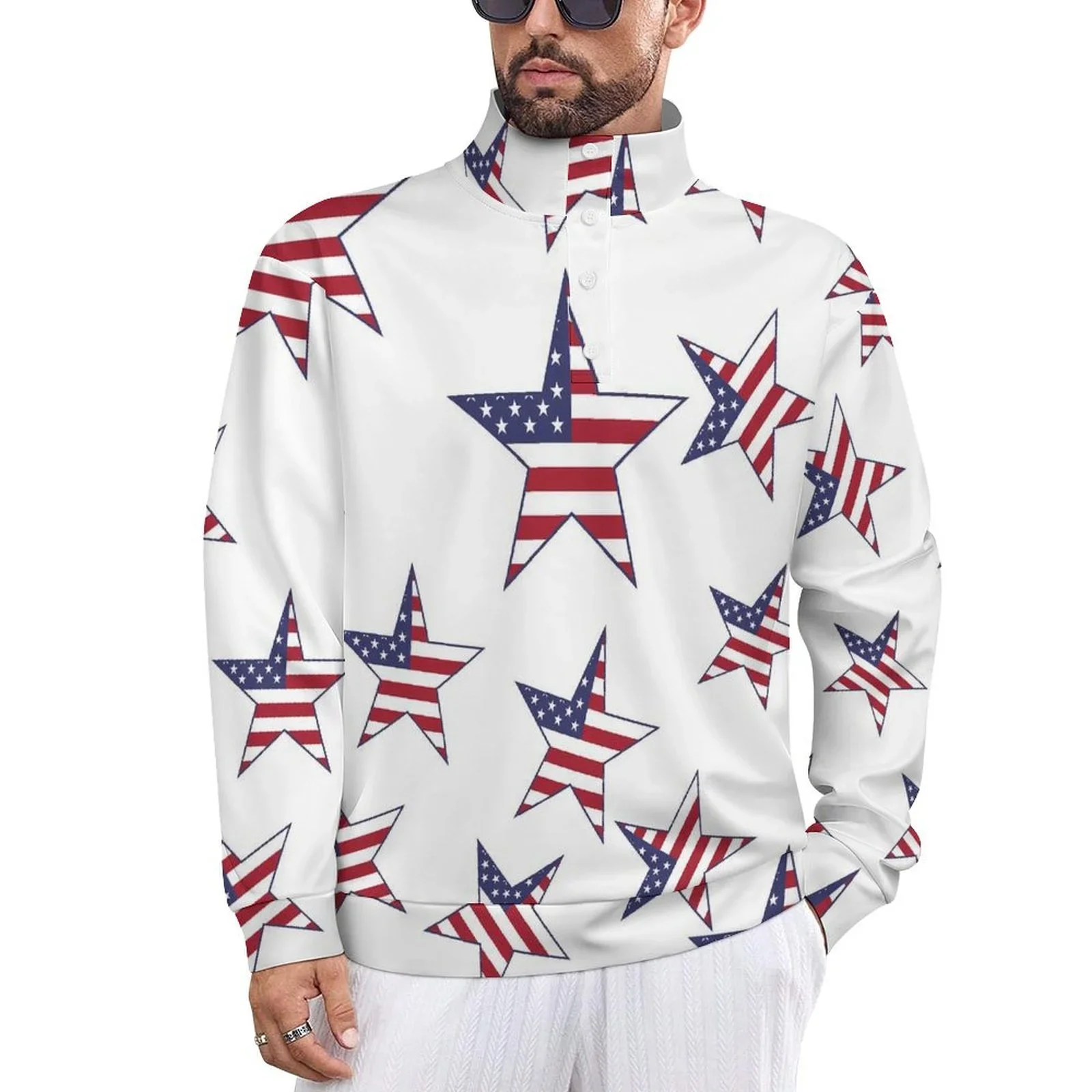 Buysing2025  Men Hoodie 3D Five-pointed Star Pullover Fashion Oversized Sweatshirt Clothing Hoodies Y2K Leisure T-shirts for Men