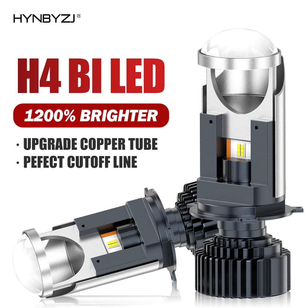 

HYNBYZJ H4 LED Projector Headlight Projector Lens Headlamp 300W Automobile Hi Lo Beam Bulb 12V 24V 6000K Bi LED Lens Projector