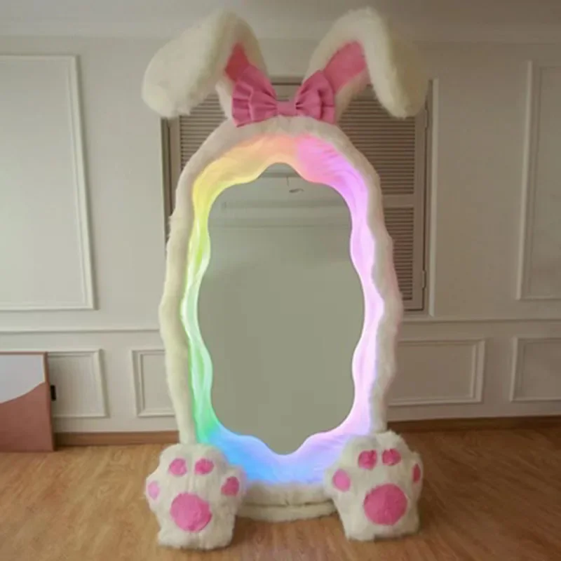 Frame Toilet Length Mirror Art Floor Big Shower Standing Aesthetic Mirror Maiden Rabbit Irregular Dekoracyjne Creative Decor