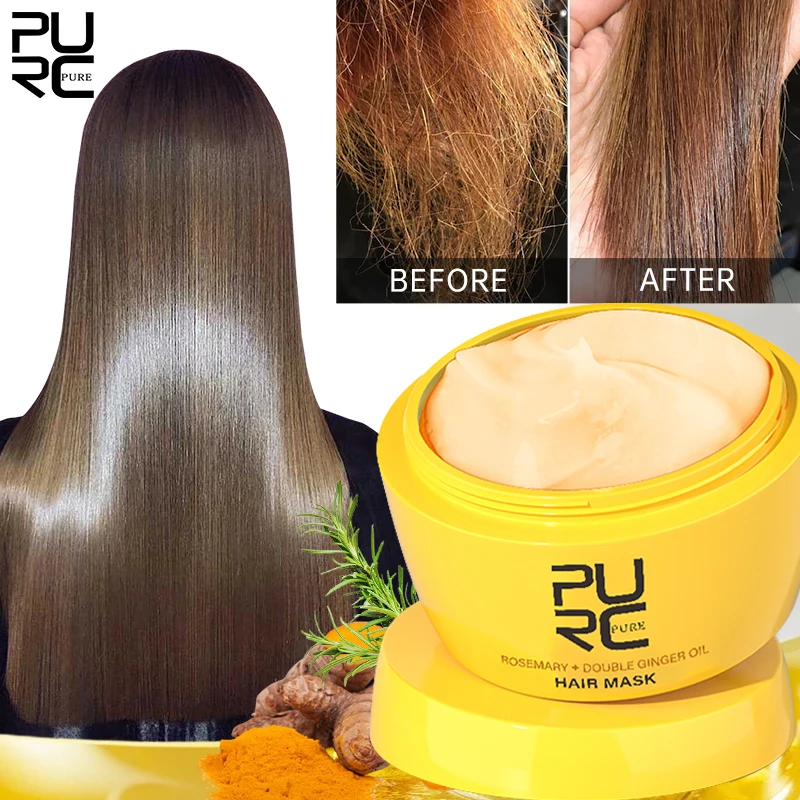 PURC Ginger Hair Mask Rosemary Oil Hair Loss Treatment Smoothing Soft Repair Damaged Hair Care Products