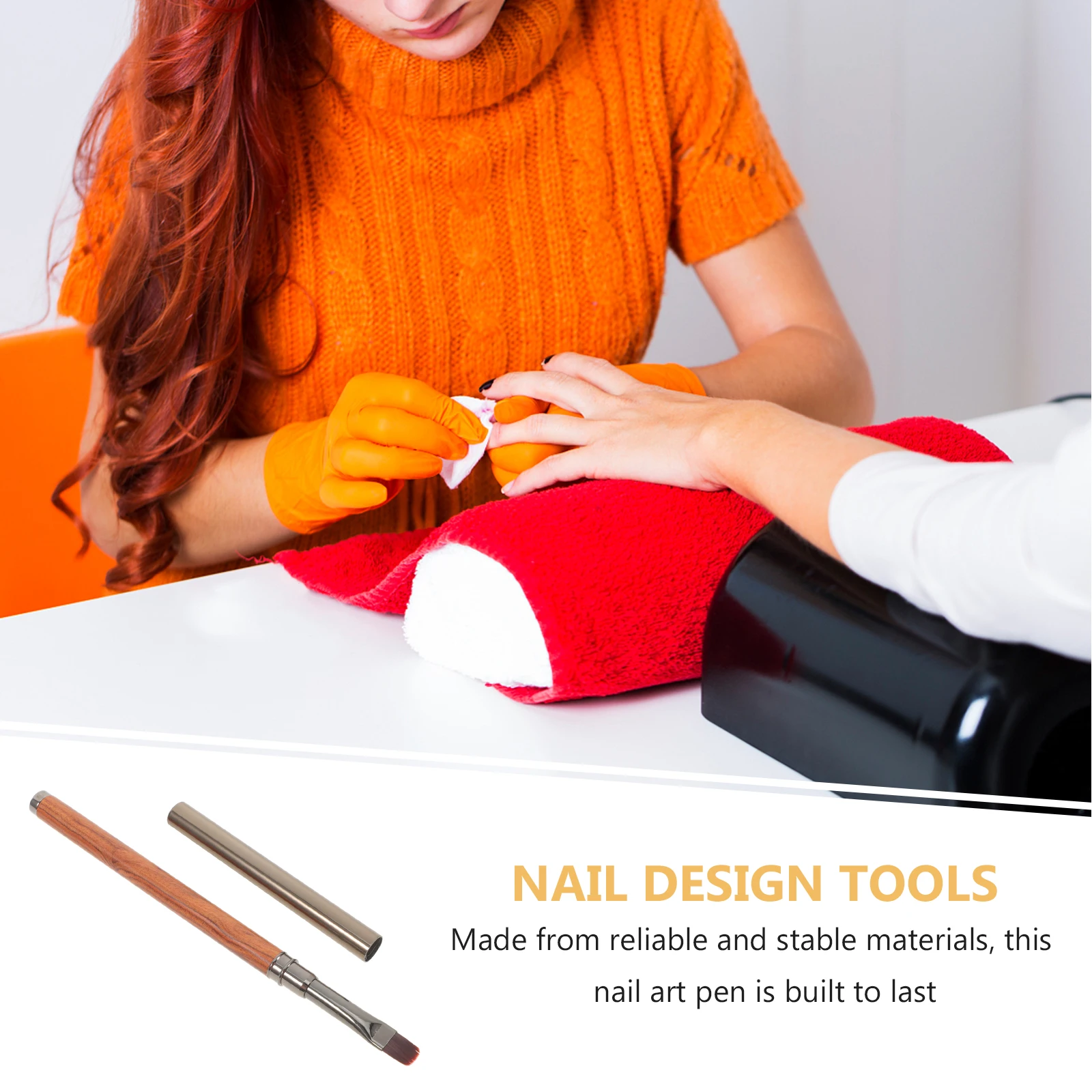 Dual Ended Nail Art Tool Wood Handle Magnet Pen for Cat Eye Gel Design Smooth Application Nail Liner Supply