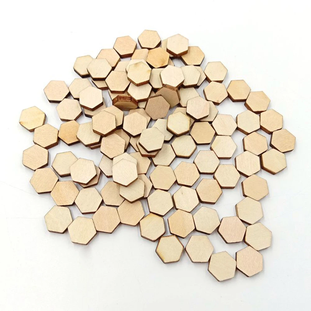 

100pcs Honeycomb Wood Cutouts Unfinished Wooden Pieces Craft Supplies For Diy Painting Carving Decoration Wedding Party Home
