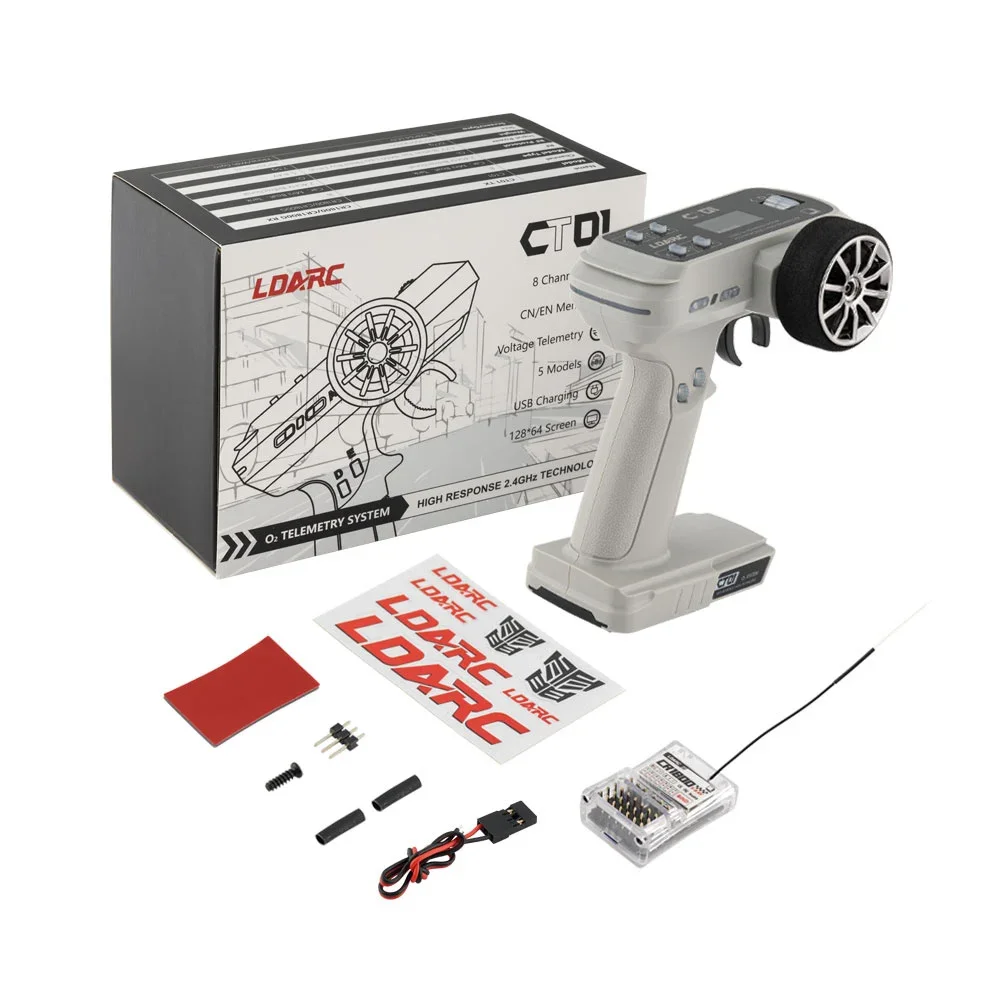 LDARC CT01 2.4 جيجا هرتز 8 قنوات احترافية LDARC CT01 جهاز تحكم عن بعد مع شاشة LCD باللغة الإنجليزية والصينية لقارب سيارة طراز RC