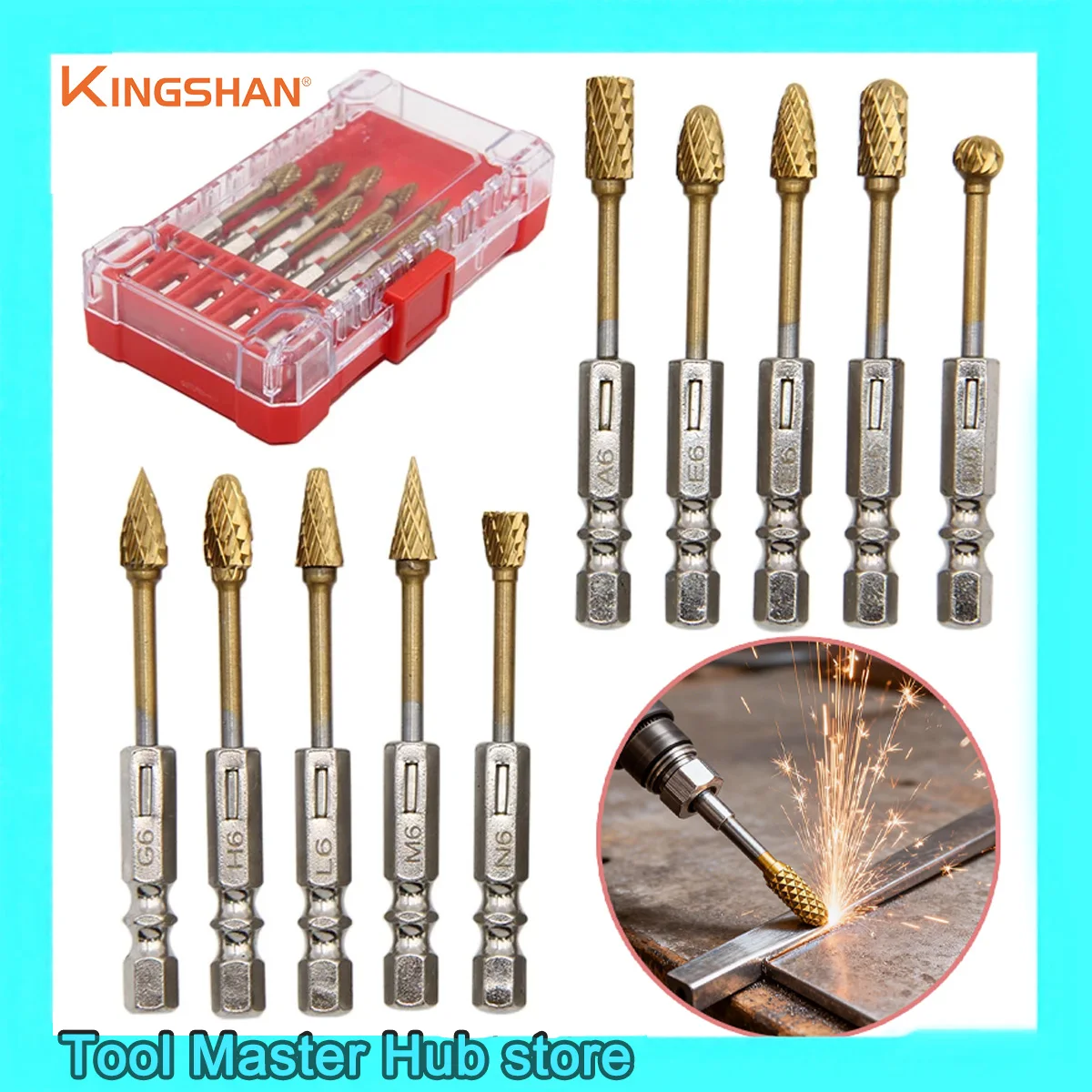 

Набор из 10 шт. роторных напильников KINGSHAN с шестигранным хвостовиком, двойной резьбой, из карбида вольфрама, для шлифовки и придания формы, инструмент для полировки