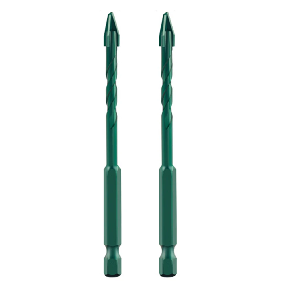 2/4pcs 6mm 8mm 10mm 12mm Green Eccentric Drill Bit Concrete Drill Bit Set For Tile Brick Plastic And Wood Drill Power Tools