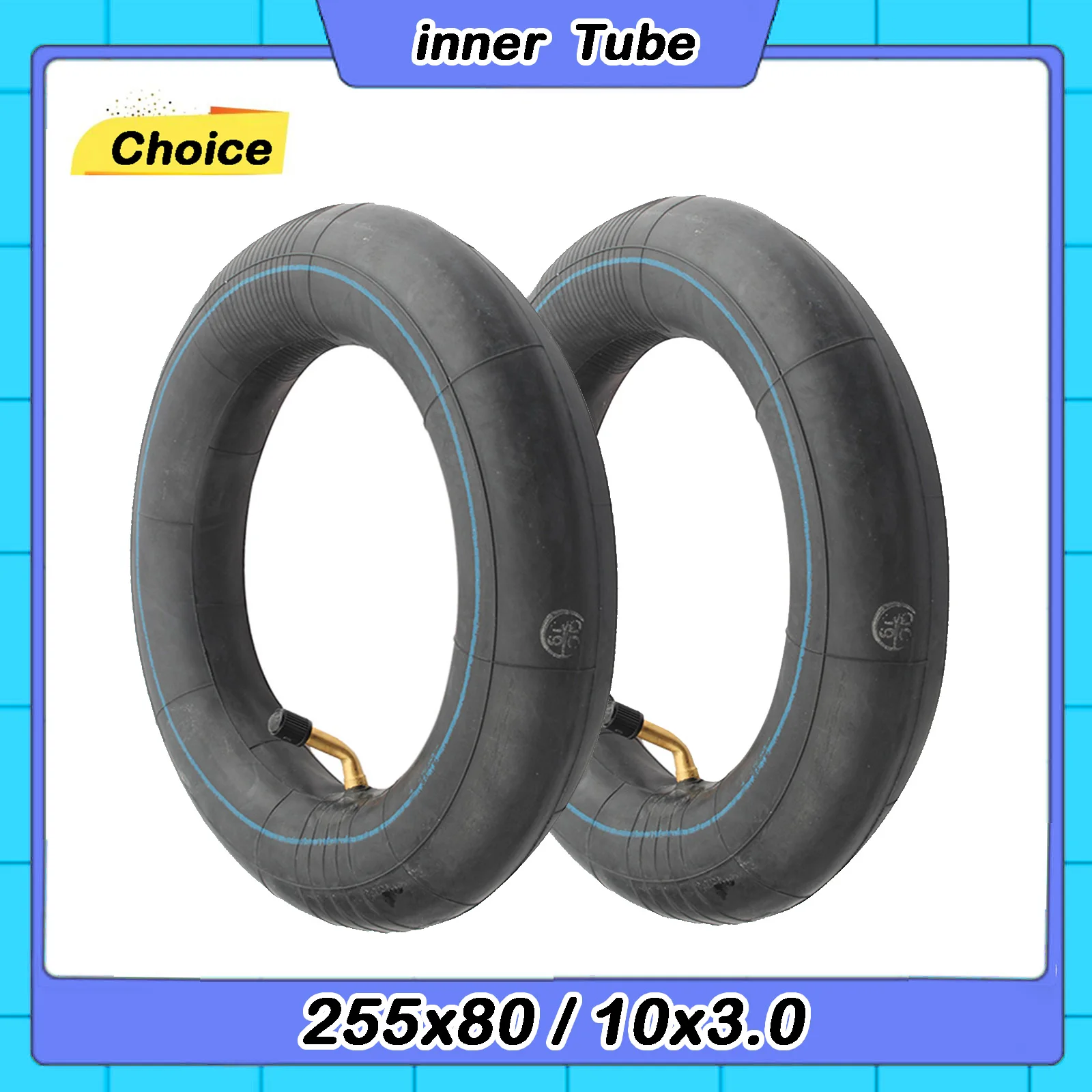 Image of 2 Stück 10x3 verdickte Innenschläuche Ersatzteile für Zero 10X/Kaabo/Kugoo Elektroroller-Reifen 10x3 255x80 80/65-6 90/65-6.5