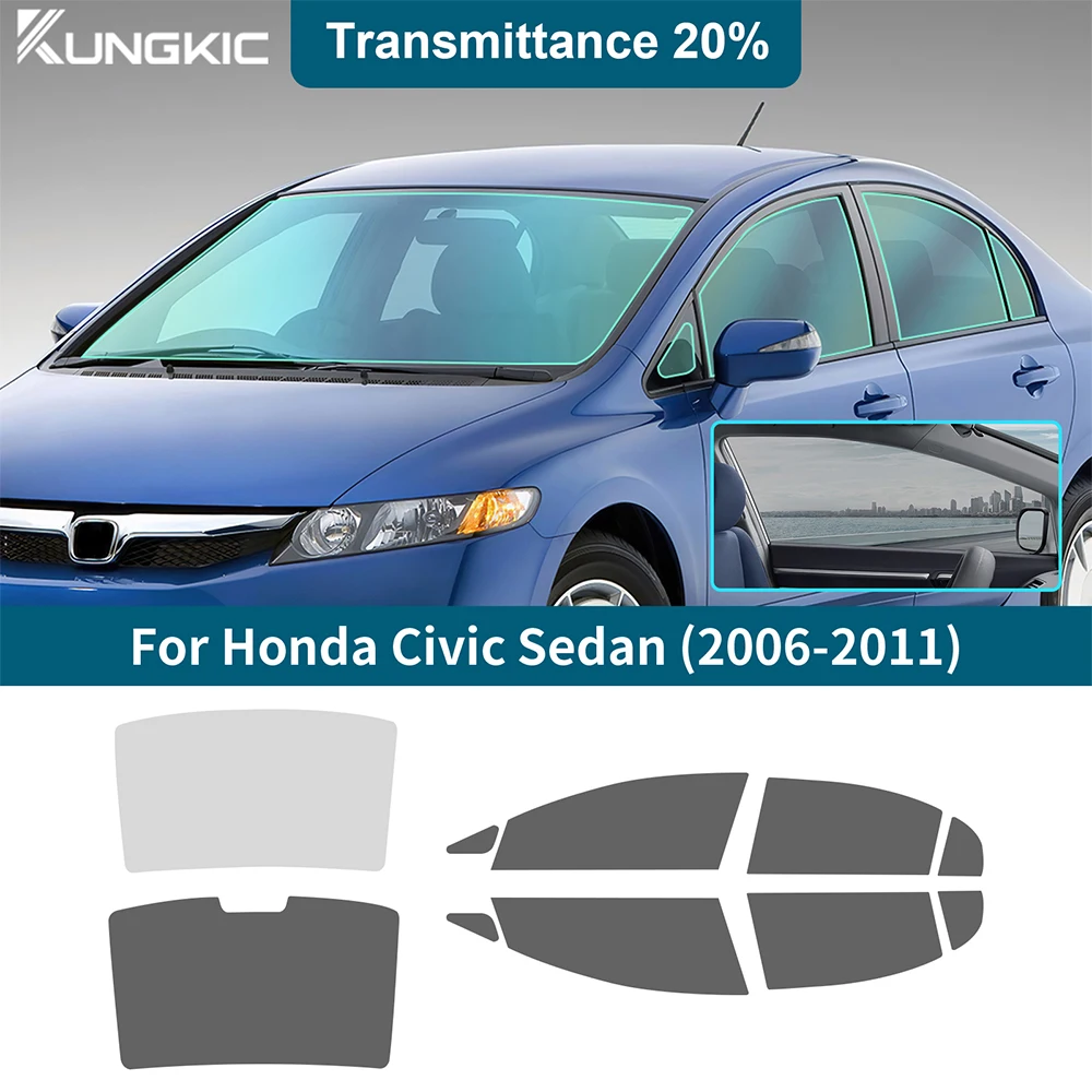 

Pre-cut for Honda Civic Sedan 2006-2011 Car Side Window Privacy Tint Auto Sticker Foils Solar UV Protector Glass Films Black