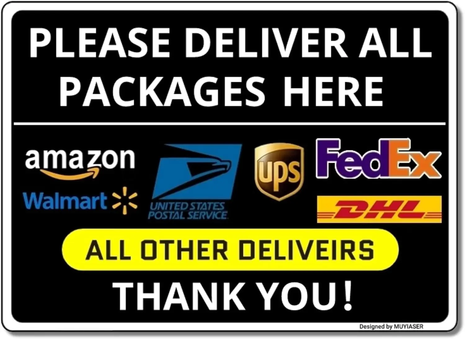 Delivery Outdoor Sign Please Deliver All Packages Here (black) Aluminum Sign Metal Sign Delivery Sign 8x12 Inch sign