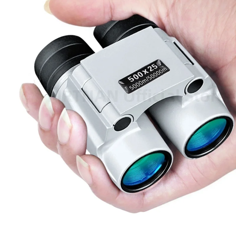 500X25 Portable Aluminum Alloy Mini Binocular Telescope 8X Magnification Long Range Auto Focus Powerful Binoculars