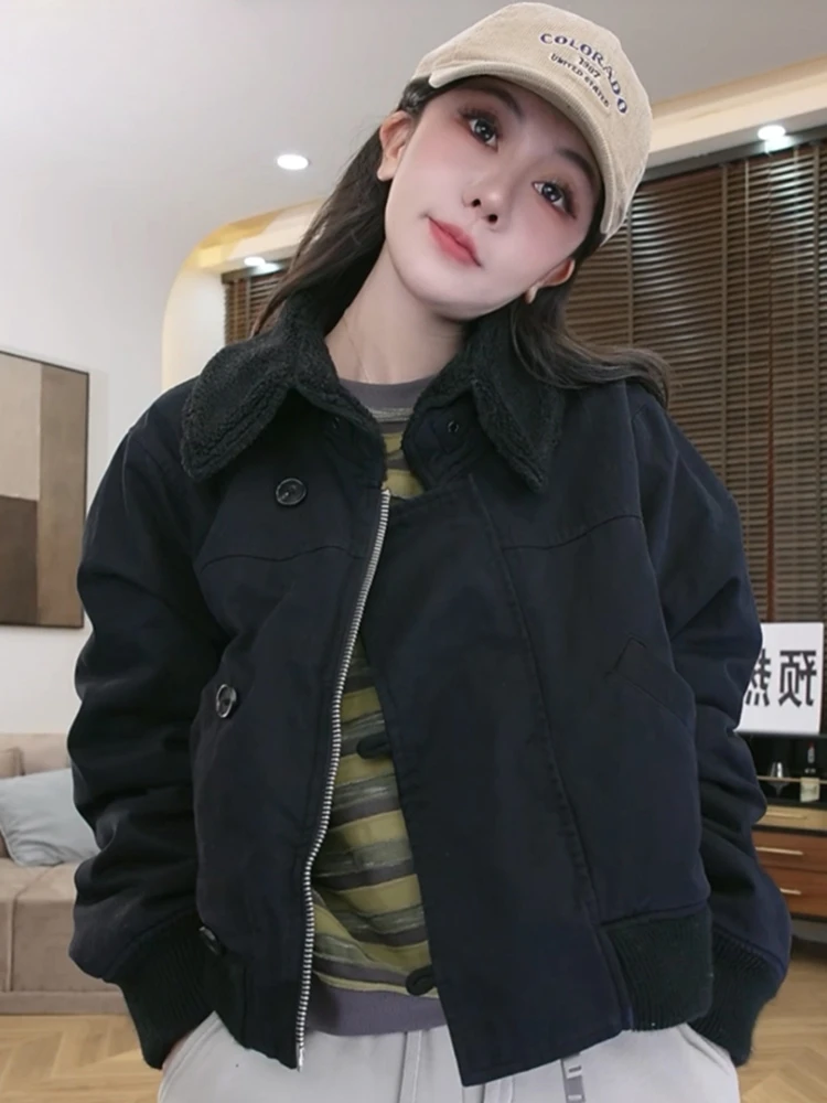 

Корейский хлопковый бейсбольный джемпер, женское повседневное пальто с воротником-стойкой, осеннее пальто маленького размера, спецодежда для отдыха, топ