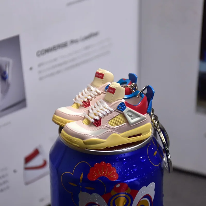 LLavero de zapato de baloncesto creativo, modelo 3D, gancho hecho a mano, adorno para bolso de coche, accesorio de moda, llavero, decoración de joyería