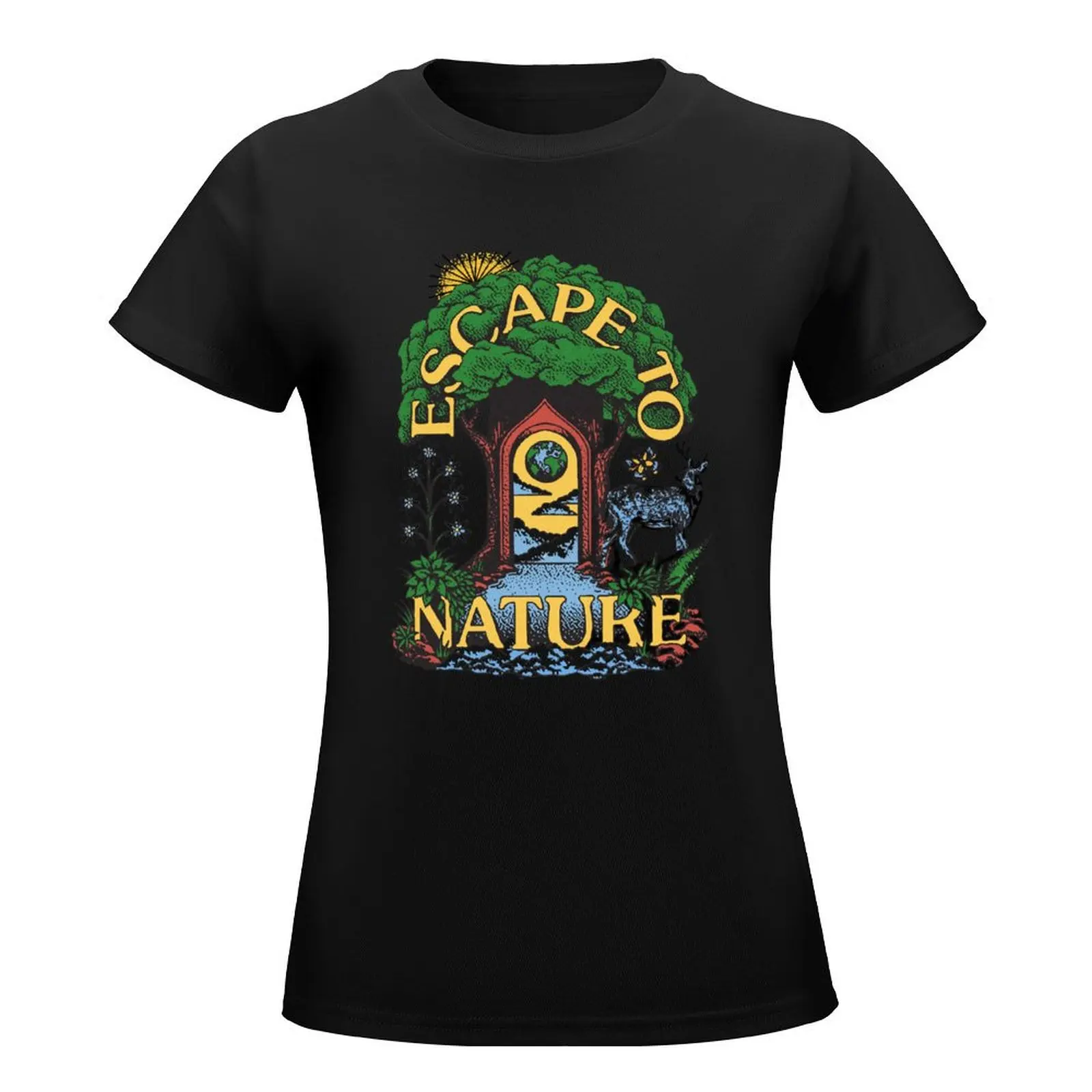 Escape To Nature T-Shirt lady clothes summer tops Woman clothes