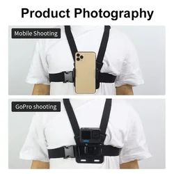 Vivavoce Sport Camera Chest Strap Mount Harness Strap Holder Clip per cellulare vestito cinque in uno