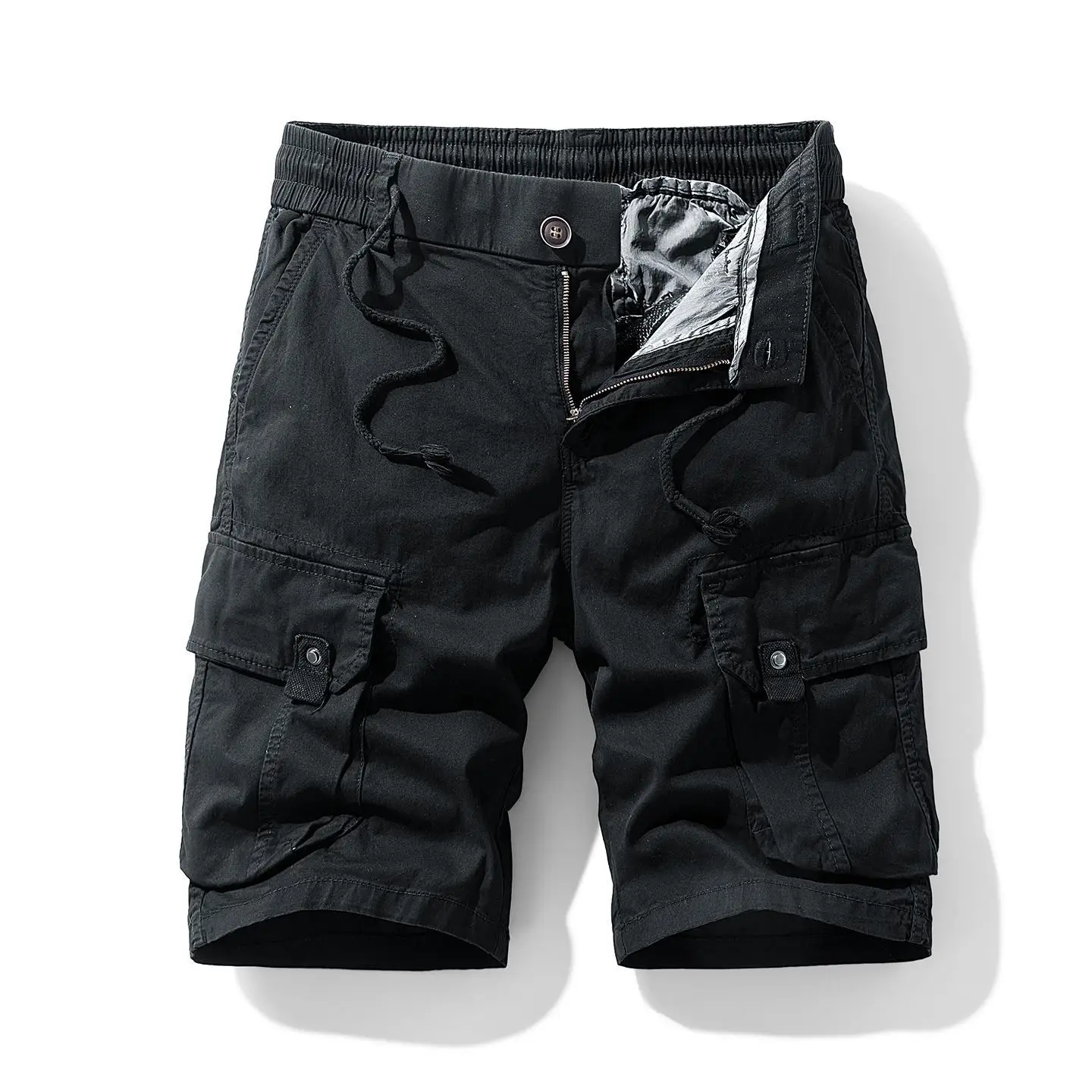 Summer 2026 Trend Comfortable Breathable Casual Elastic Washed Tooling Shorts Cotton Men's Fashion Military Style Short Pants