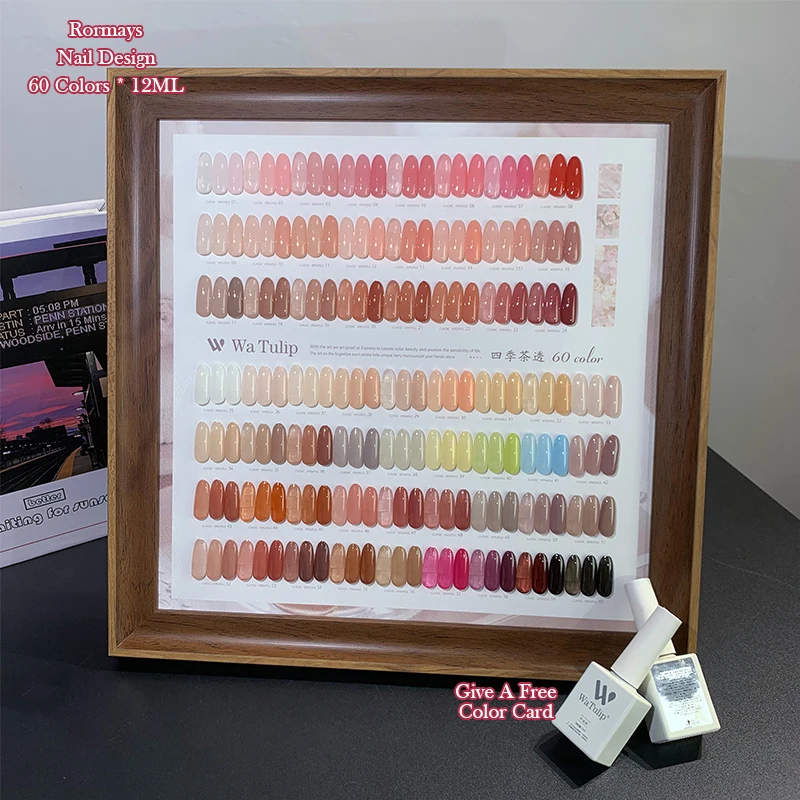 60 Colors Mega Set Jelly Gel Nail Polish, Translucent Nude Pink Red Sheer Gel Polish, Soak Off UV LED Nail Art Gel for Manicure