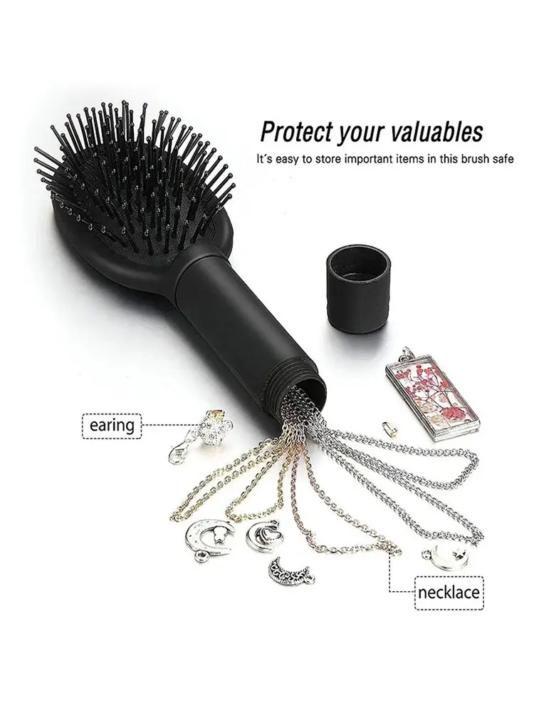 

Brush Hair Secret Stash Comb Safe Diversion Container Hiddendetangling Money Scalp Hide Jewelry Hairbrush Cash Hider