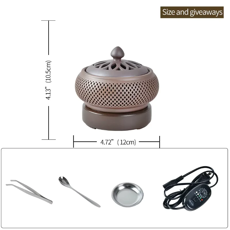 Gift set Electric incense burner with timer Ceramic incense Frank incense burner Resin burner Essential oil lamp