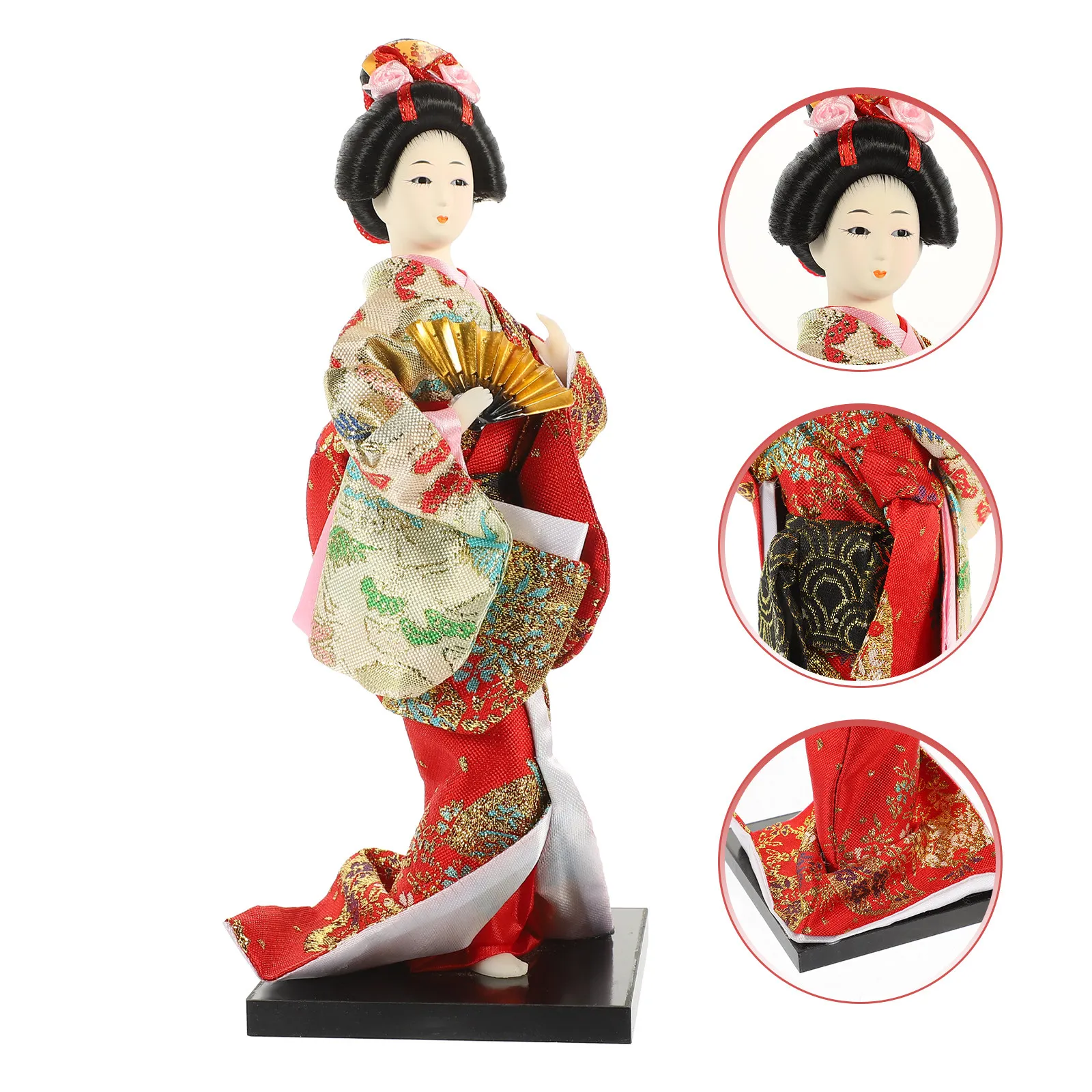 

1Pcs Lightweight Eco Friendly Japanese Folk Geisha Ornament Silk Art Craft Kimono Style Home Decor Desktop Tabletop Adornment