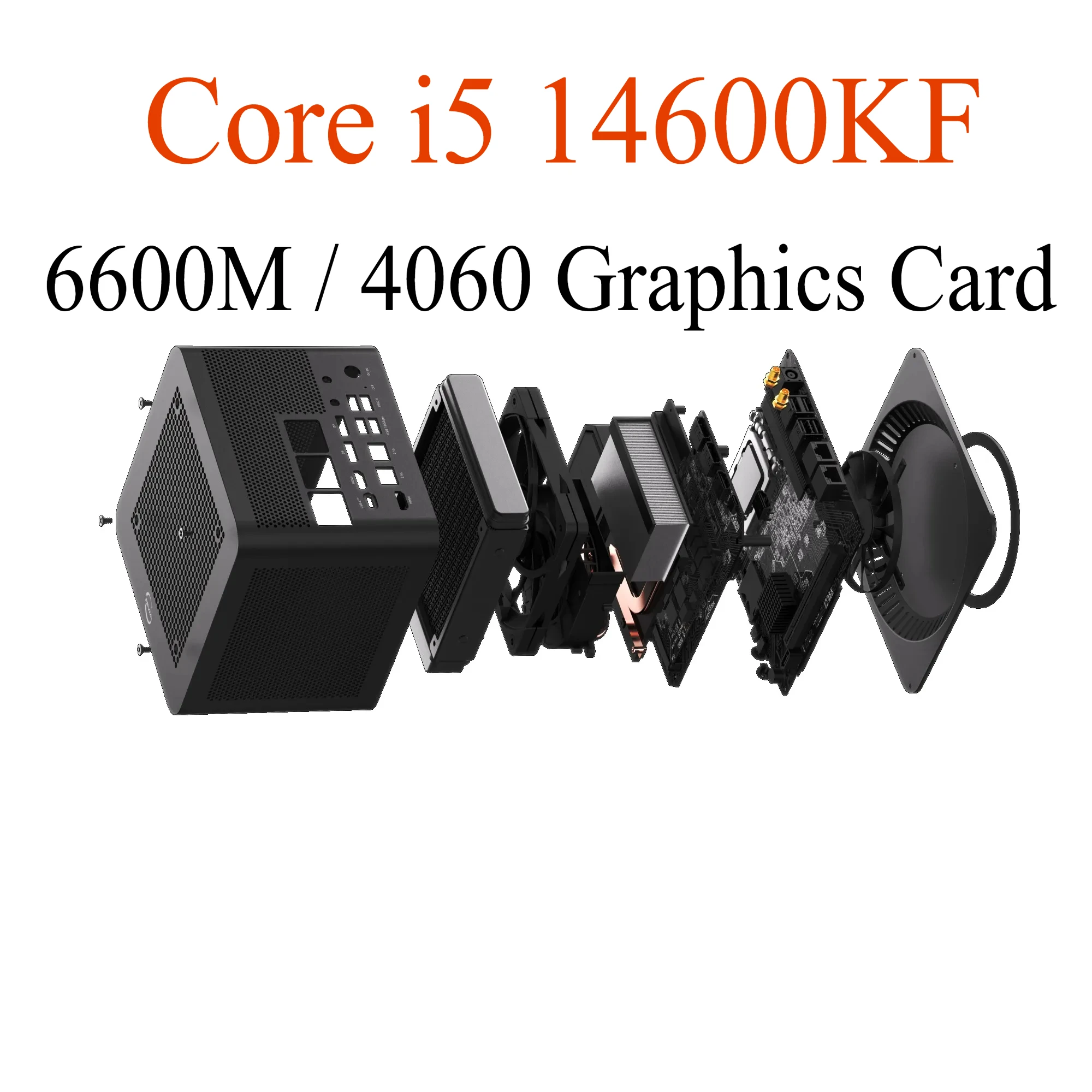 SZBOX FN60G V2 Core i5 14600KF MINI PC 6600M / 4060 Graphics Card DDR5 M.2 2280 NVME PCIE 4.0 5*Screen Display Desk Gaming PC