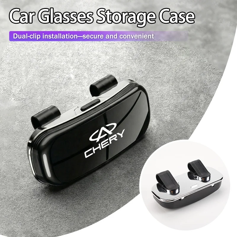 Car Sunglass Holder Case Glasses Clip Sun Visor Organizer Accessories For Chery Fulwin QQ Tiggo 3 5 T11 A1 A3 A5 Amulet M11 East 6