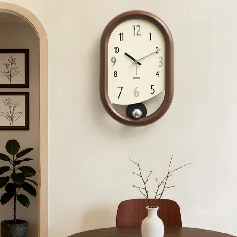 Antique Art Wall Clock Pendulum Living Room Luxury Wall Swingable Clocks Vintage Creative Hanging Clocks Kitchen Home Decor