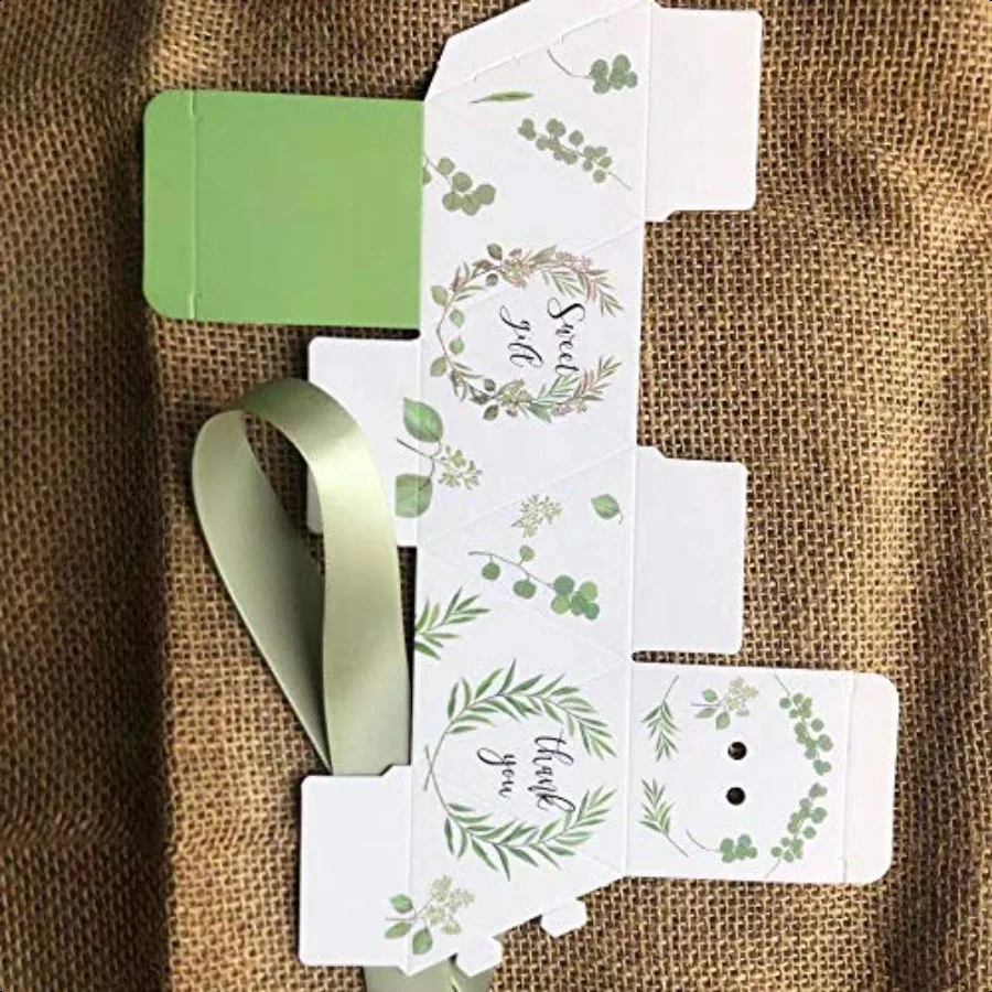 Cajas de dulces de papel verde 50 piezas